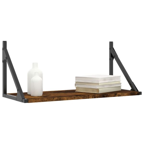 vidaXL Wall Shelf Set of 2 Smoked Oak Engineered Wood Medium