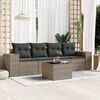 vidaXL Garden Sofa Set Grey Poly rattan Medium Adjustable Feet