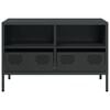 vidaXL TV Cabinet Black Cold-rolled steel Medium Adjustable Feet