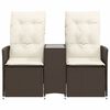 vidaXL Reclining Garden Sofa Brown