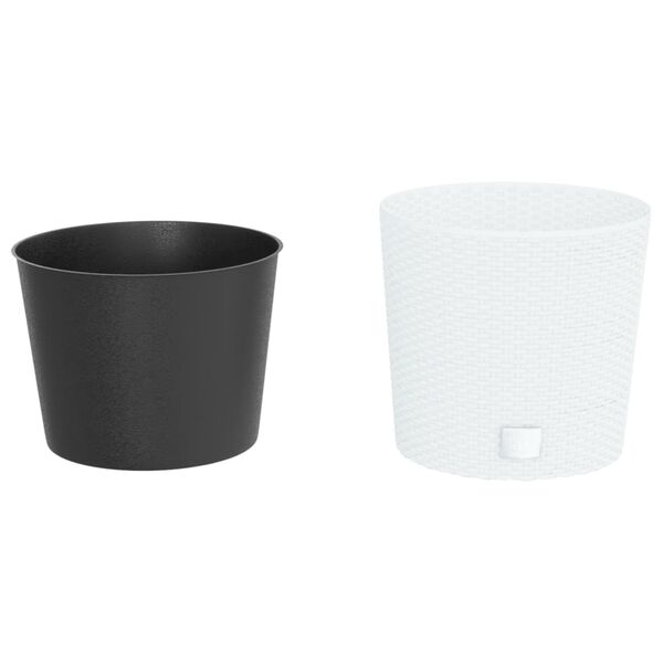 vidaXL Planter White Polypropylene Large Removable Covers Planter