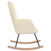 vidaXL Rocking Chair Cream 100% polyester, solid rubber wood, steel