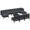 vidaXL Garden Lounge Set Black Solid Pinewood Large Modular
