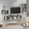 vidaXL TV Cabinet Set Set of 4 Concrete Grey Engineered Wood Medium