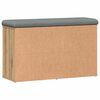 vidaXL Shoe Bench Artisan Oak, Light Grey Engineered Wood, Polyester, Foam