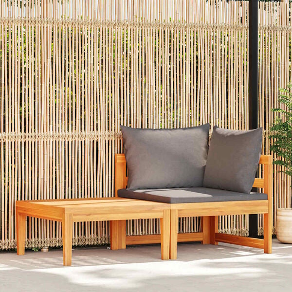 vidaXL Garden Lounge Set Dark grey, Natural wood