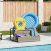 vidaXL Poolside Float Storage Light Grey PE Rattan, Powder-Coated Steel