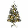 vidaXL Artificial Hinged Christmas Tree 150 LEDs & Ball Set 47.2"