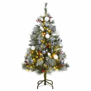 vidaXL Artificial Hinged Christmas Tree 150 LEDs & Ball Set 47.2"