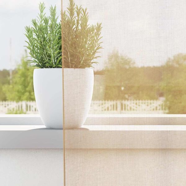 vidaXL Voile Curtains with Loops 2 pcs Sand 55.1x68.9"