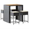 vidaXL Garden Bar Set Black PE rattan 5 Piece Set Seats Many