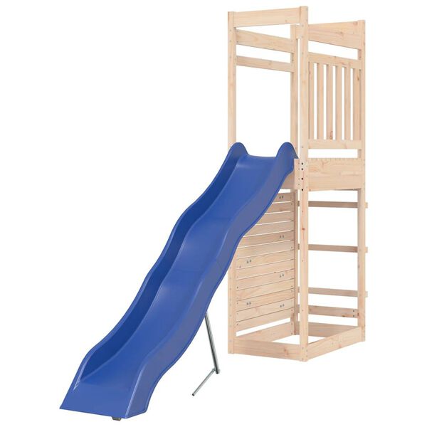 vidaXL Outdoor Playset Brown, Blue Solid pinewood, Polypropylene Large