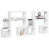 vidaXL Wall Shelf Set of 2 White Engineered wood 19.7x5.9x19.7 in