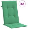 vidaXL Reclining Garden Chair Set of 8 Teak and Green Solid Teak Wood