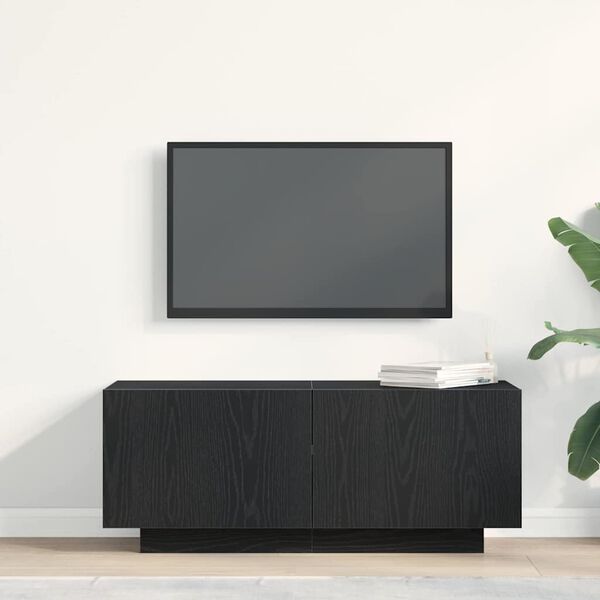 vidaXL TV Cabinet Black Oak 39.37 x 13.78 x 15.75 in Engineered Wood