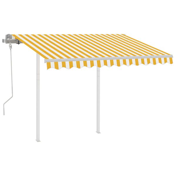vidaXL Retractable Awning Yellow and White