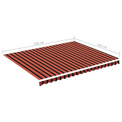 vidaXL Replacement Fabric for Awning Orange and Brown 14.8'x11.5'