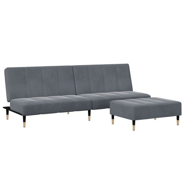vidaXL Sofa Bed Dark Grey Velvet (100% polyester), wood, metal Compact