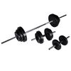 vidaXL Power Tower with Barbell and Dumbbell Set 67.2 lb (90136+90377)