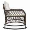 vidaXL Patio Rocking Chair with Cushions Brown Poly Rattan