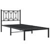 vidaXL Bed Frame Black Steel Single Bed Frame Rectangular Modern