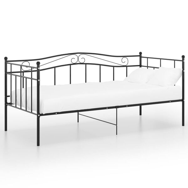 vidaXL Sofa Bed Frame Black Powder-coated metal Single