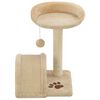 vidaXL Cat Tree Beige and Brown Particle board, Polyester plush, Sisal rope