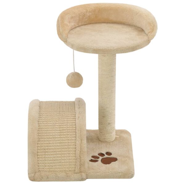vidaXL Cat Tree Beige and Brown Particle board, Polyester plush, Sisal rope