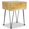 vidaXL Bedside Cabinet Natural teak Solid teak wood, wrought iron Medium