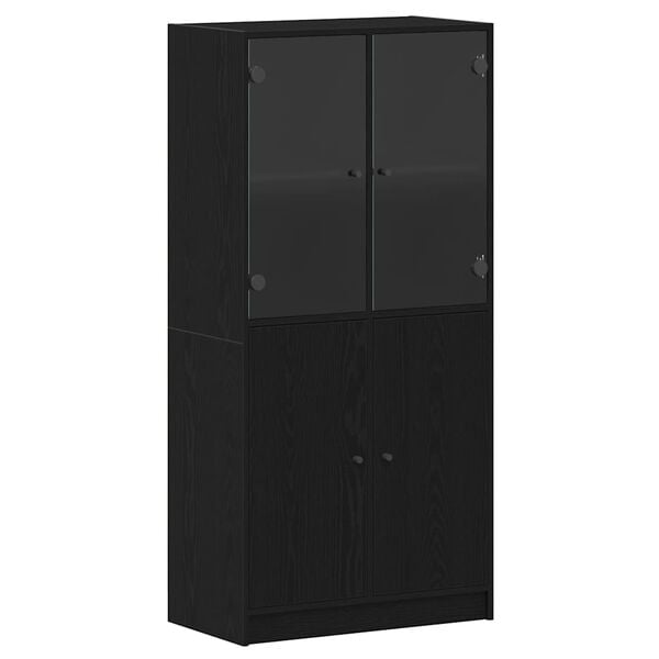 vidaXL Highboard Black 68 x 37 x 142 cm Engineered wood