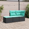 vidaXL Garden Sofa Set Black, Blue PE Rattan, Powder-Coated Steel, Polyester