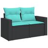 vidaXL Garden Sofa Set Black, Blue