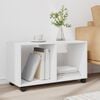 vidaXL Rolling cabinet White Engineered wood 28.3 x 13.0 x 16.7 in