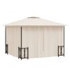 vidaXL Gazebo with Sidewalls&Double Roofs 9.8x9.8' Cream