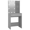 vidaXL LED Dressing Table With Cabinets Gray Sonoma Engineered wood, acrylic