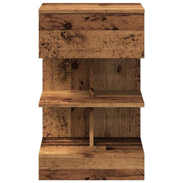 vidaXL Bedside Cabinet Old wood Engineered wood Regular Bedside Cabinet