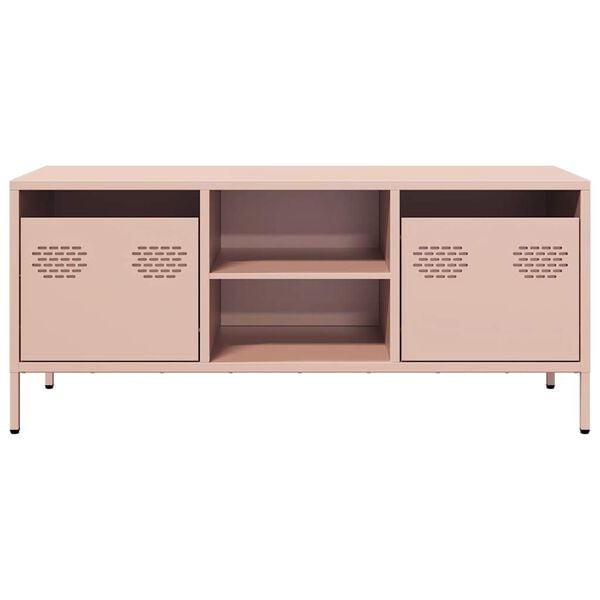 vidaXL TV Cabinet Pink Cold-rolled steel Adjustable Feet TV Cabinet