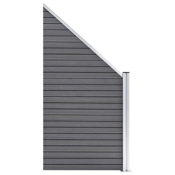 vidaXL WPC Fence Set 1 Square + 1 Slanted 107.5"x73.2" Gray