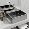 vidaXL Wash Basin with Overflow 16.1x16.1x5.9" Ceramic Silver