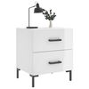 vidaXL Bedside Cabinet Set of 2 High gloss white Engineered wood, Iron