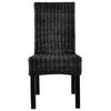 vidaXL Dining Chairs 4 pcs Black Kubu Rattan and Mango Wood