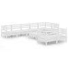 vidaXL Garden Lounge Set White Solid pinewood Medium Modular