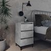 vidaXL Bed Cabinet Set of 2 Concrete grey Engineered wood, metal