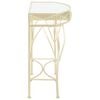 vidaXL Side Table Gold Metal, Glass 32.3 x 15.4 x 29.9 in