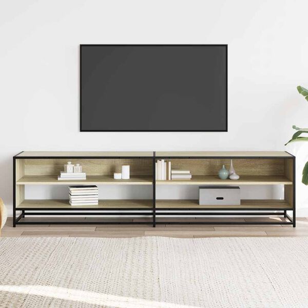 vidaXL TV Cabinet Sonoma oak Engineered wood, metal Large TV Cabinet