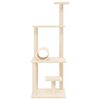 vidaXL Cat Tree Cream Plush, Engineered wood, Sisal Large Durable