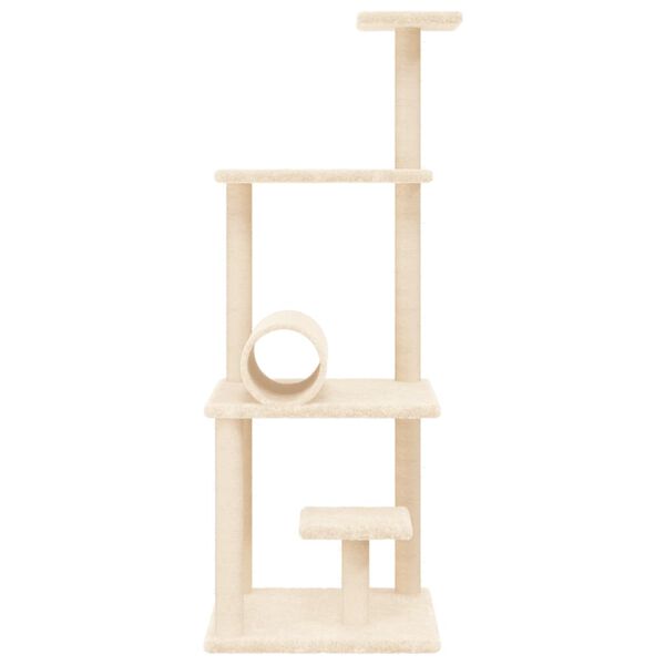 vidaXL Cat Tree Cream Plush, Engineered wood, Sisal Large Durable