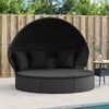 vidaXL Outdoor Lounge Bed Black