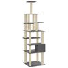 vidaXL Cat Tree Dark grey Engineered wood, plush, sisal Large