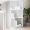 vidaXL Bookcase White Engineered Wood Medium Bookcase Rectangular